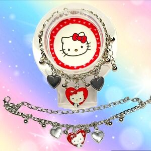 ♡Sanrio Hello Kitty Charm Bracelet  Silver Plated Fashion Jewelry